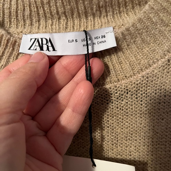 Zara Women's Tan Sweater alpaca wool blend sz S - Picture 3 of 6